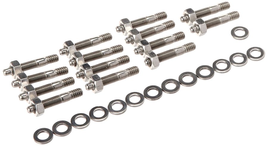 ARP 400-7604 Valve Cover Studs With Hex Nuts, Polished Stainless Steel, Package Of 14, For Select Cast Aluminum Covers