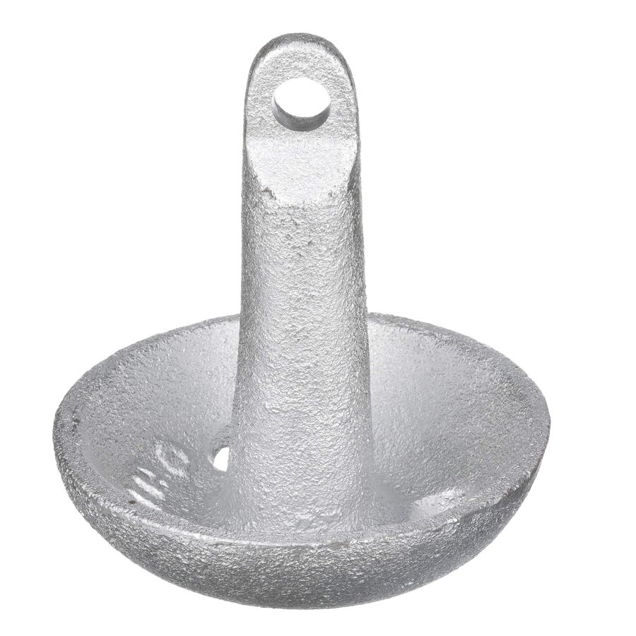 ATTWOOD 9941-1 Cast Iron 8-Pound Wide Area Mushroom Anchor with Large Steel Eye, Silver Finish