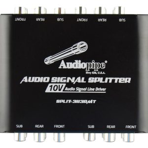 AUDIOPIPE SPLIT-3113RMT RCA 1 In /3 Out 10V Audio Signal Line Driver with Remote Bass Knob