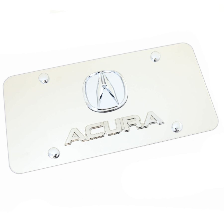 AUTO GOLD D.ACU.P.CC Compatible for Acura Chrome Logo and Name on Chrome License Plate