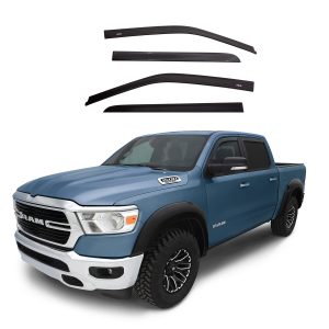 AVS 194109 In-Channel Ventvisor / Rain Guards | Fits 2009 - 2024 Ram 1500 (19-24 Classic Body Only), 2010 - 2024 Ram 2500 & 3500, Mega/Crew Cab- Smoke, 4 pcs.