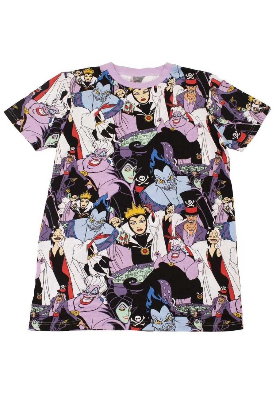 Adult Cakeworthy Disney Villains All Over Print T-Shirt