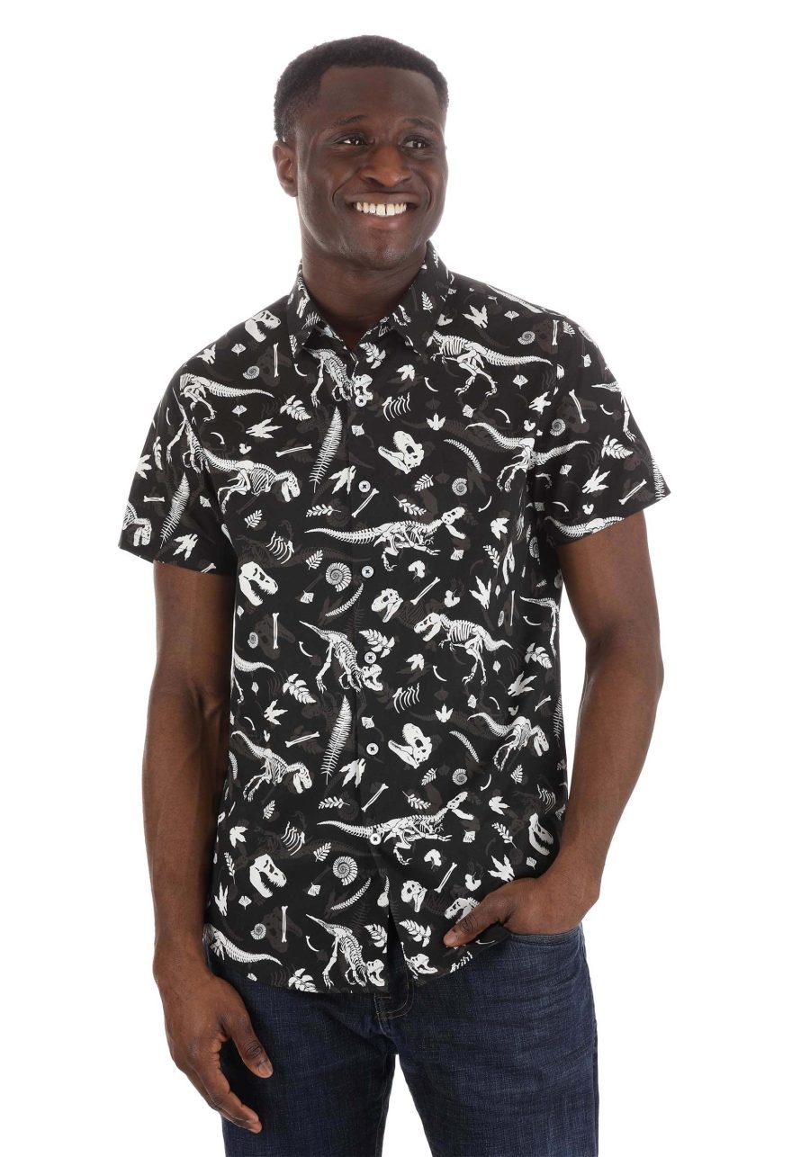 Adult Diggin' Up Dinosaurs Button Up Shirt