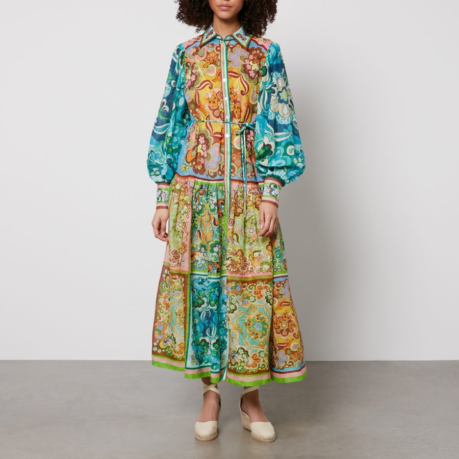 Alemais Dreamer Printed Ramie Shirt Dress - UK 6