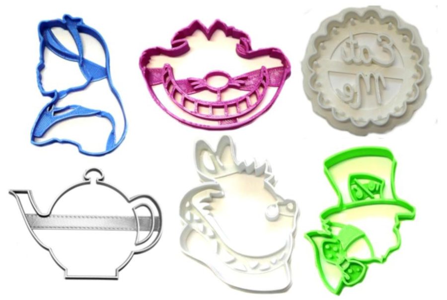 Alice In Wonderland Tea Party Mad Hatter Set Of 6 Cookie Cutters USA PR1266