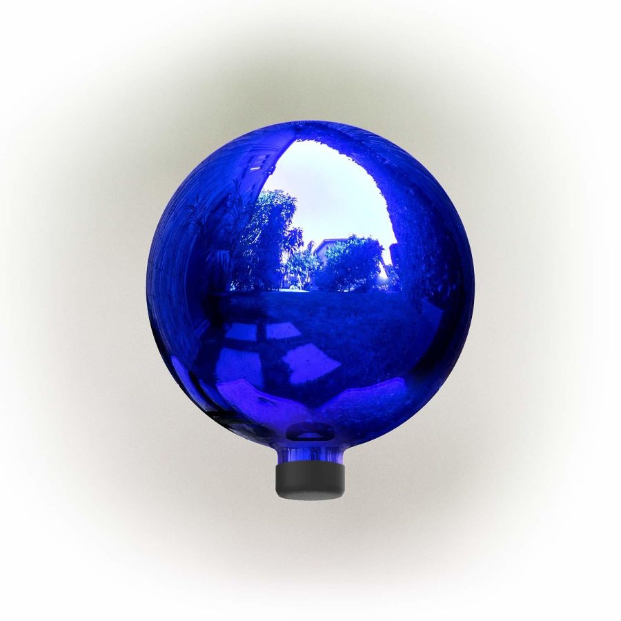 Alpine Corporation GLB292BL Gazing Globe, 10"L x 10"W x 12"H, Blue