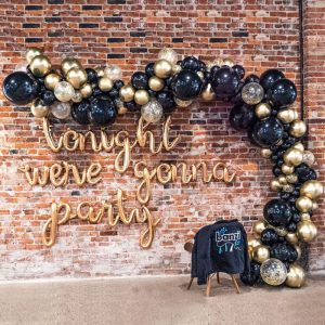 Aperturee DIY Gold And Black Garland Balloons Kits For Birthday | Party Decorations