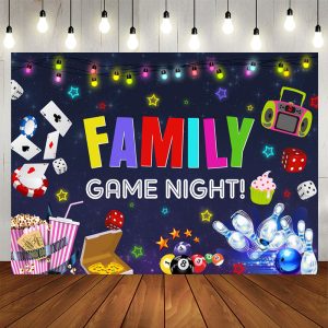 Aperturee Lovely Family Game Night Birthday Backdrop