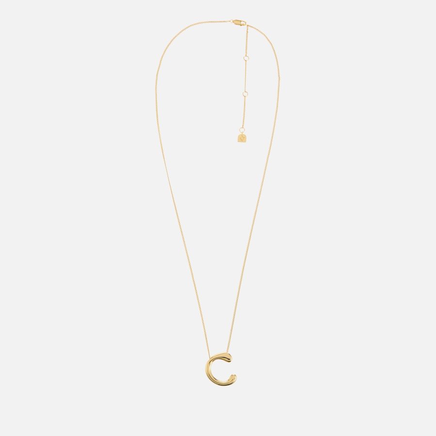 Astrid & Miyu Initial Bold 18K Gold-Plated Necklace