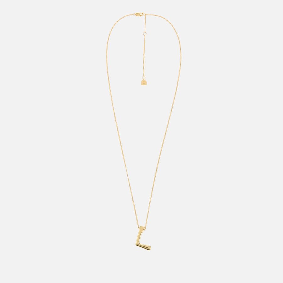 Astrid & Miyu Initial Bold 18K Gold-Plated Necklace