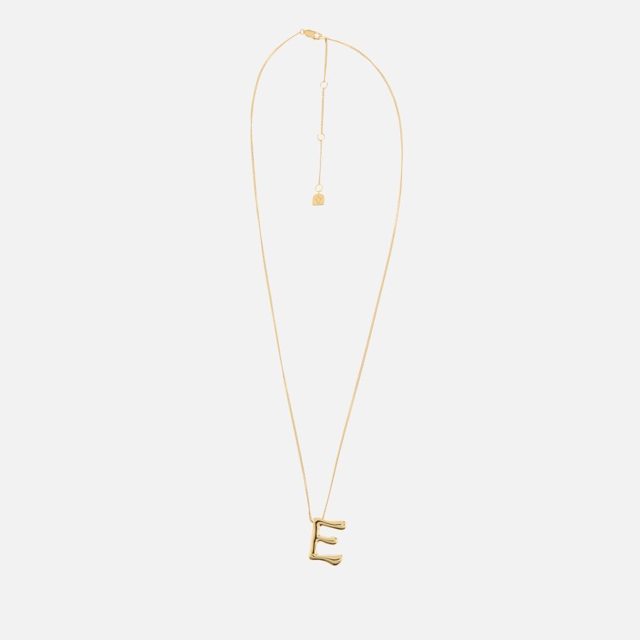 Astrid & Miyu Initial Bold 18K Gold-Plated Necklace