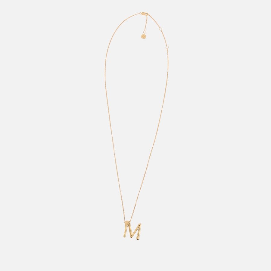 Astrid & Miyu Initial Pavé 18K Gold-Plated Necklace