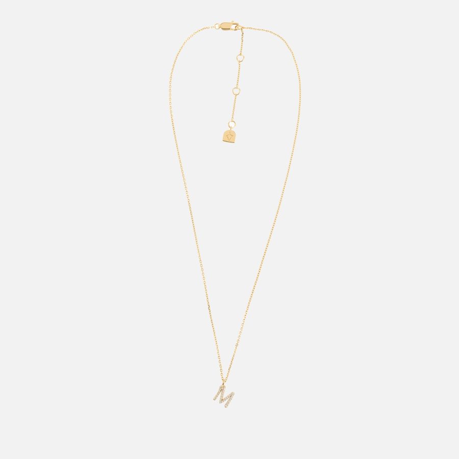 Astrid & Miyu Initial Pavé 18K Gold-Plated Necklace