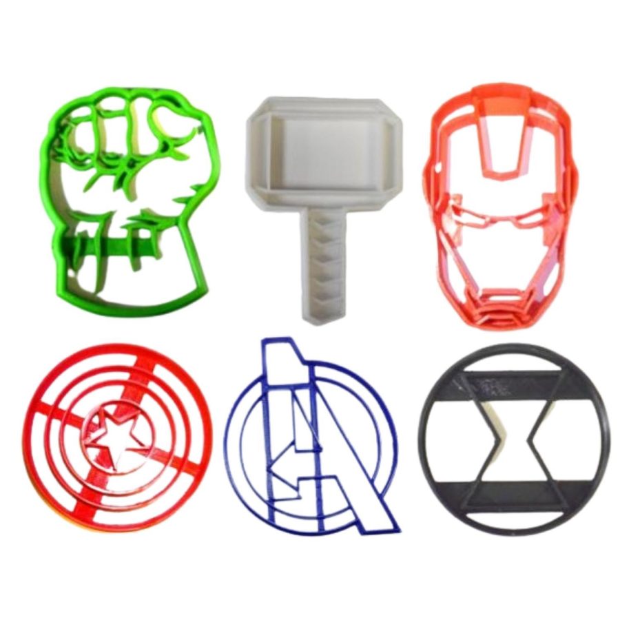 Avengers Superheroes Marvel Characters Logos Set Of 6 Cookie Cutters USA PR1051