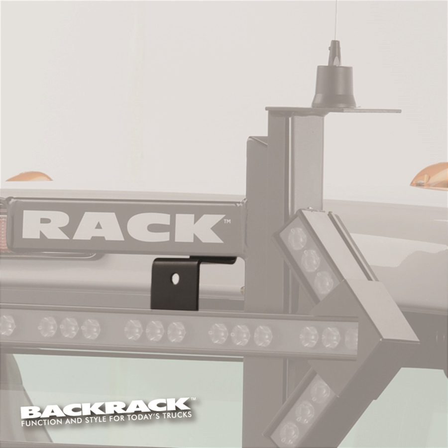 BACKRACK 91004 Headache Rack Light Mount; Use on BackRack or Safety Rack Model Racks; Z Brackets and Fasteners; Black; Without Light (Pair)