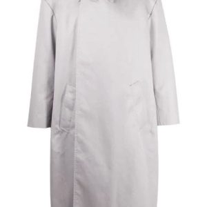 BALENCIAGA Concealed Fastening Trench Coat Grey