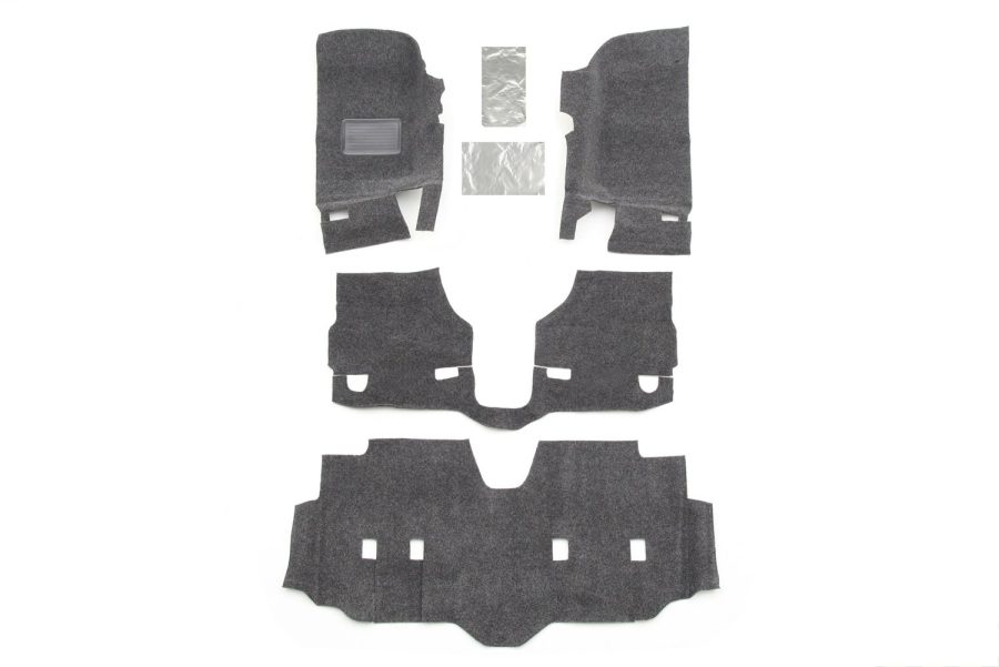 BEDRUG BRJK07F4 Jeep Liners | 2007 - 2018 Jeep Wrangler JK UNLTD 4 Door, Front Floor Liners (Includes Heat Shields) | Grey - 4 pc.