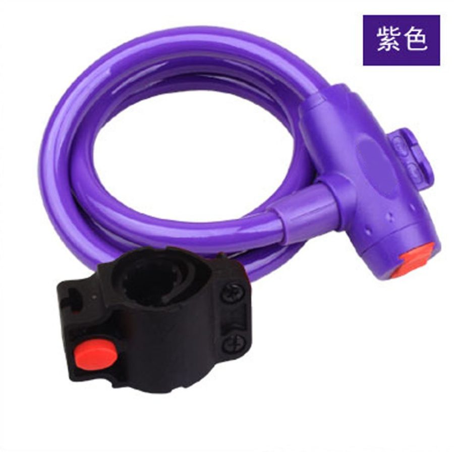 BIG ANT SS-15 Steel Wire Lock, Purple, Lock, Anti-theft Lock Mountain Bike, Bicycle Locks, Equipment Parts, Bicycle Accessories