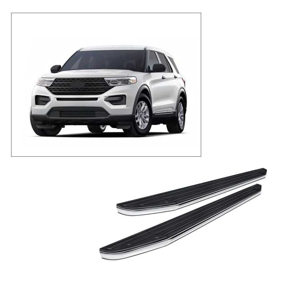 BLACK HORSE PR-F576 Black Aluminum Premium Running Boards Compatible with 2020-2022-Ford Explorer / 2020-2022 Lincoln Aviator