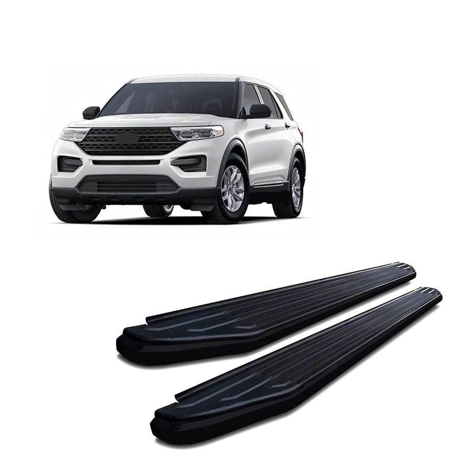 BLACK HORSE PR-F576BK Peerless Running Boards Black Compatible with 2020-2023 Ford Explorer|2020-2022 Lincoln Aviator