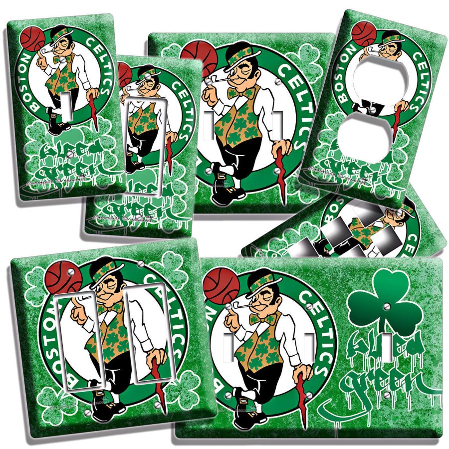 BOSTON CELTICS BLEED GREEN BASKETBALL TEAM LIGHT SWITCH OUTLET WALL PLATES DECOR