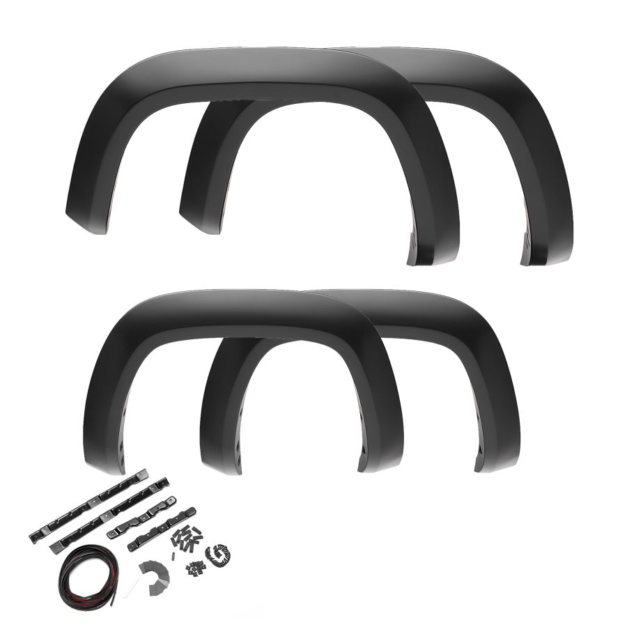 BUSHWACKER 20961-02 Extend-A-Fender Extended Front & Rear Fender Flares | 4-Piece Set, Black, Smooth Finish Fits 2021 - 2024 Ford Bronco 4-Door