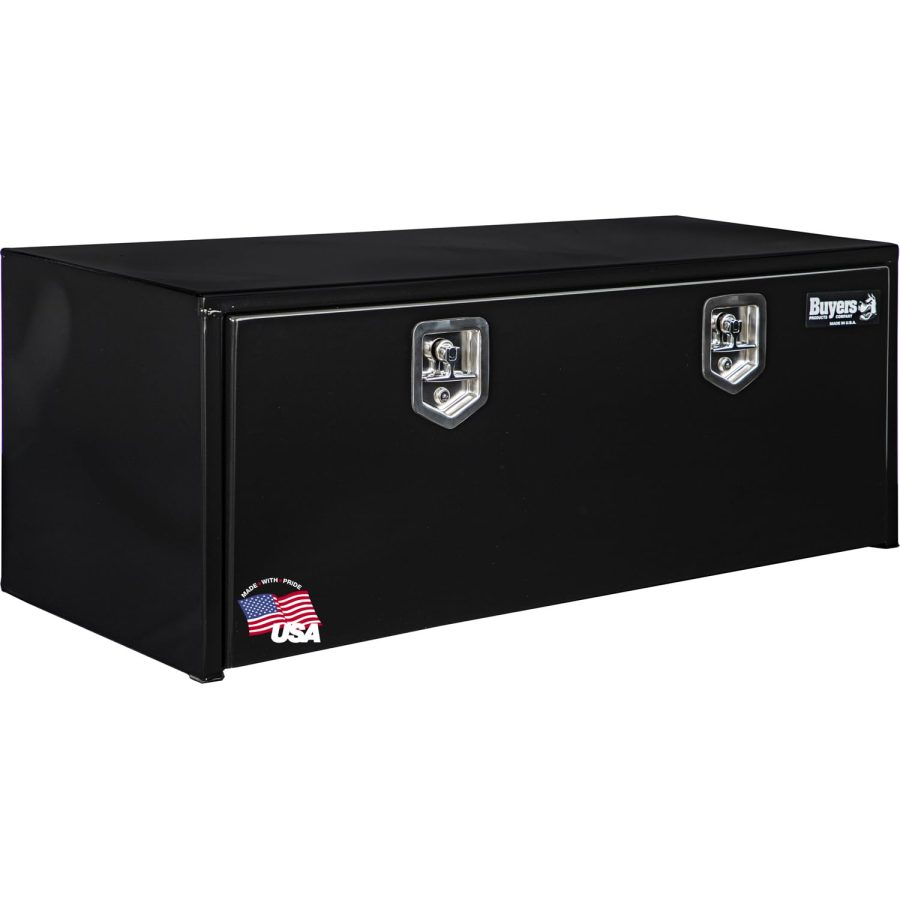 BUYERS PROD 1702310 Black Steel Underbody Truck Box with T-Handle Latch, 18 x 18 x 48 Inch, Contractor Toolbox With Durable Lock, Job Tool Chest For Storage And Organization