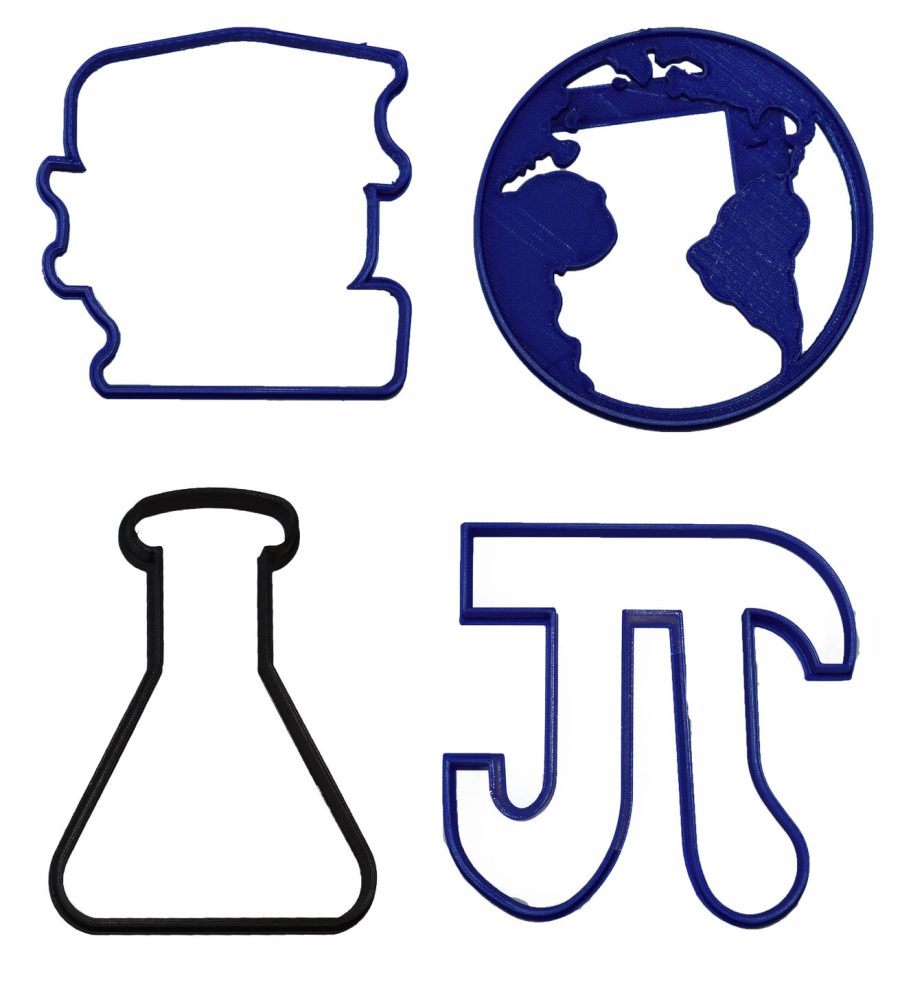 Back To School Books Globe Chemistry Pi Set of 4 Cookie Cutters USA PR1039