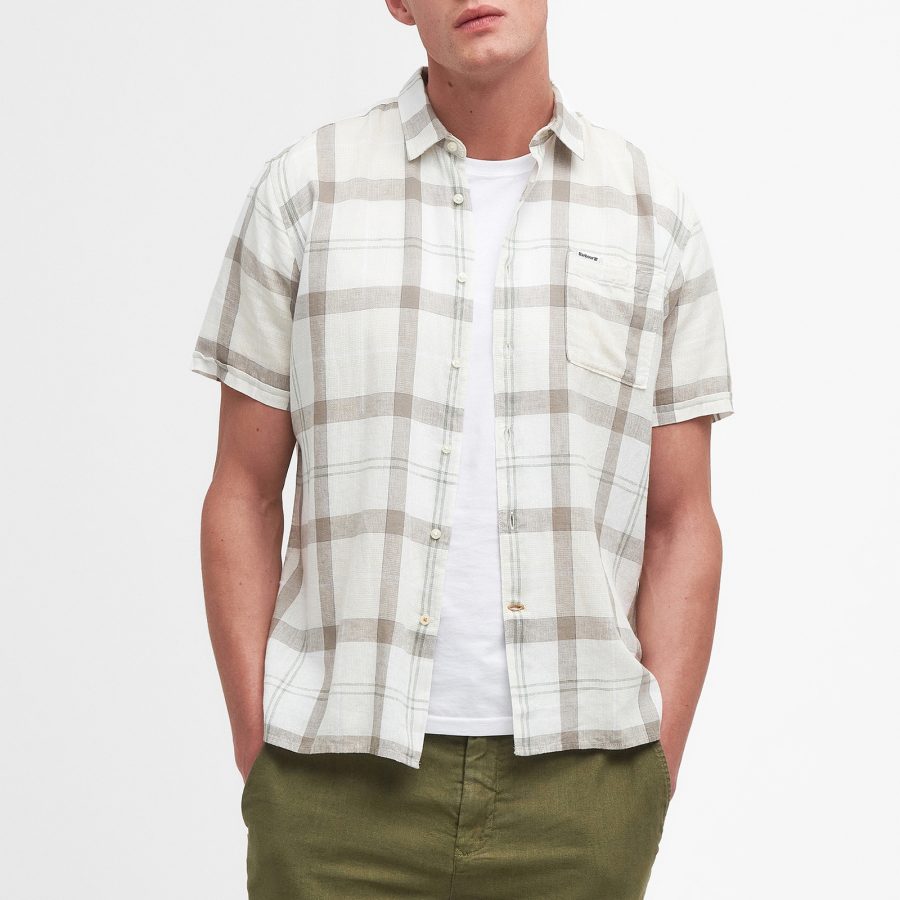 Barbour Heritage Croft Checked Linen-Blend Overshirt - M