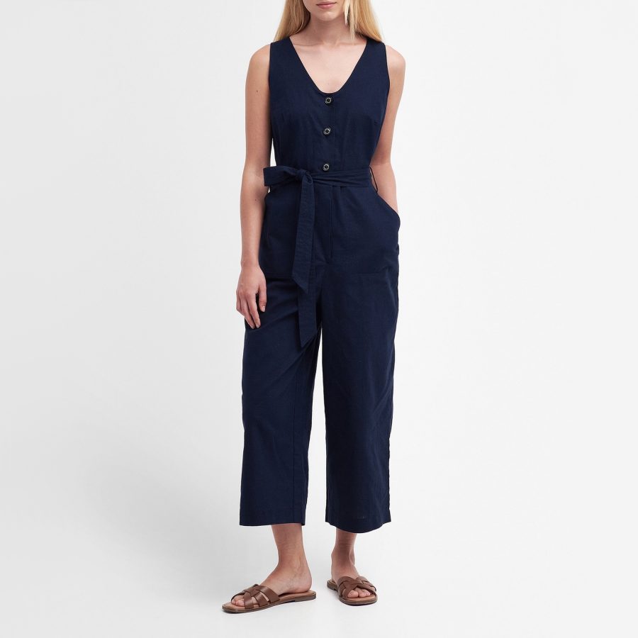 Barbour Penrose Cotton and Linen-Blend Jumpsuit - UK 8