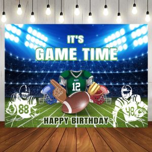 Baseball Game Time Field Happy Birthday Backdrop - Aperturee