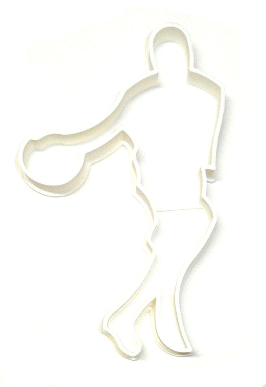 Basketball Player Ball Dribble Outline Athletics Cookie Cutter USA PR2414