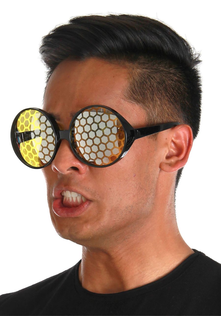 Black & Yellow Bug Eyes Glasses