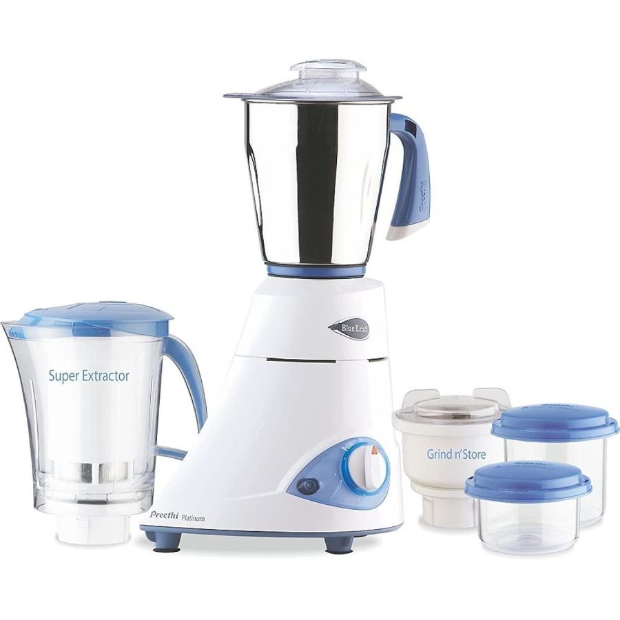 Blue Leaf Platinum 3-Jar Mixer Grinder, 550-Watt