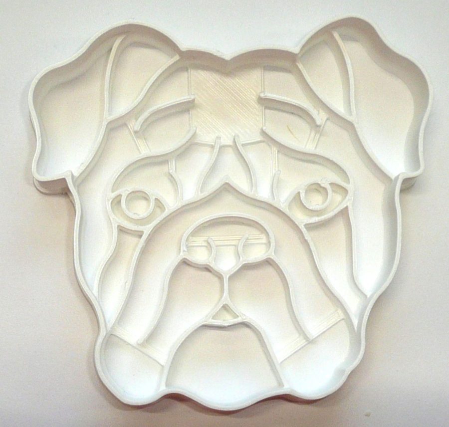 Bulldog Dog Face Detailed Muscular Wrinkled Breed Cookie Cutter USA PR3846