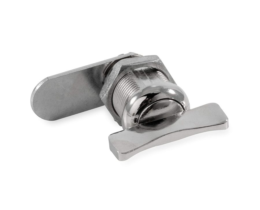 CAMCO 44323 Offset Cam Lock | Features an Easy Turn Thumb-Operated Style Lock Twist, a Durable Plated Steel Construction, and Includes (1) 7/8-Inch Offset and (1) Straight CAM ,Silver