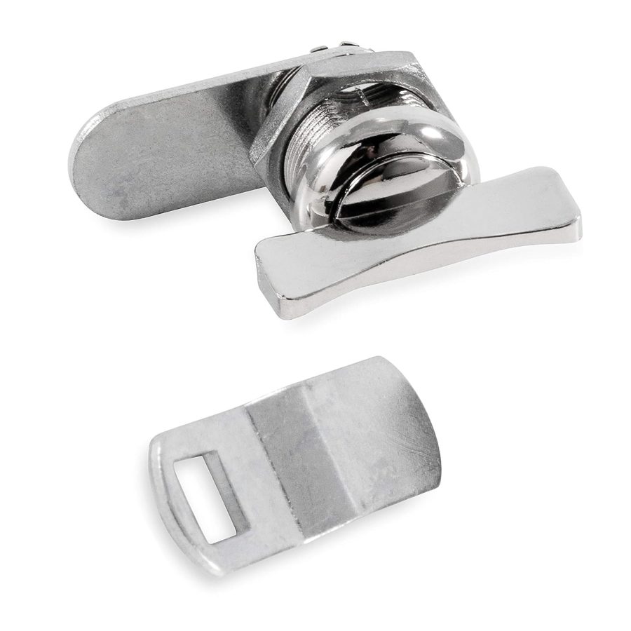 CAMCO 44333 Offset Cam Lock | Features an Easy Turn Thumb-Operated Style Lock, Includes a 5/8-Inch Offset and a Straight CAM, and Designed for New/Replacement Installations on RVs, Boats, and More