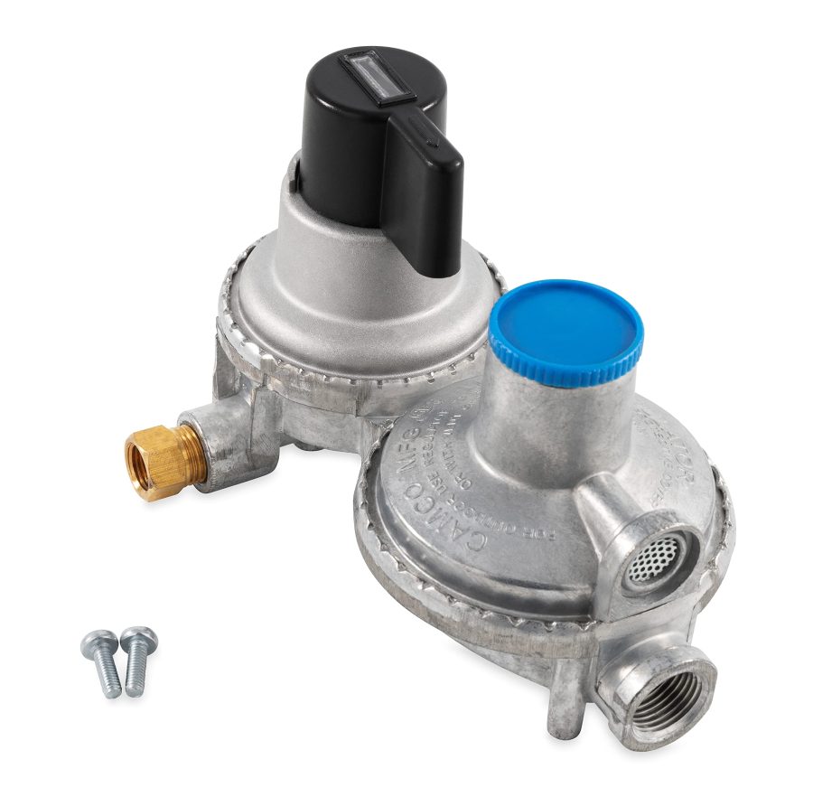 CAMCO 59005 Propane Double-Stage Auto-Changeover Regulator | Features Auto Switch Over from Empty to Full Propane Tank | Ideal for Refilling Propane Supplies for RVing, Camping, Grilling, and More