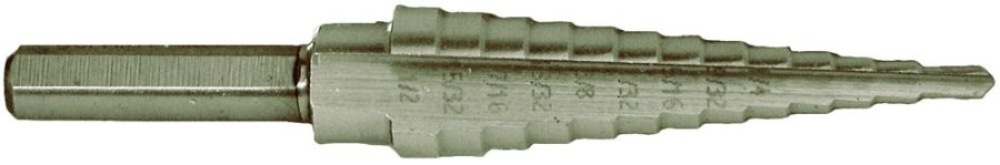 CENTURY 27200 Drill Bit; Step Bit For Use With Metal/ Plastic/ Wood Up To 1/8 Inch Thick; 13 Steps From 1/8 Inch To 1/2 Inch; Zirconium; Steel; Set of 2