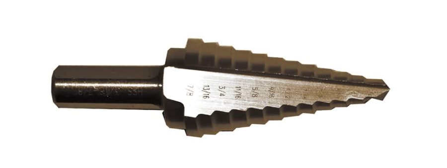 CENTURY 27203 Drill Bit; Step Bit For Use With Metal/ Plastic/ Wood Up To 1/8 Inch Thick; 12 Steps From 3/16 Inch to 7/8 Inch; Zirconium; Steel; Set of 2