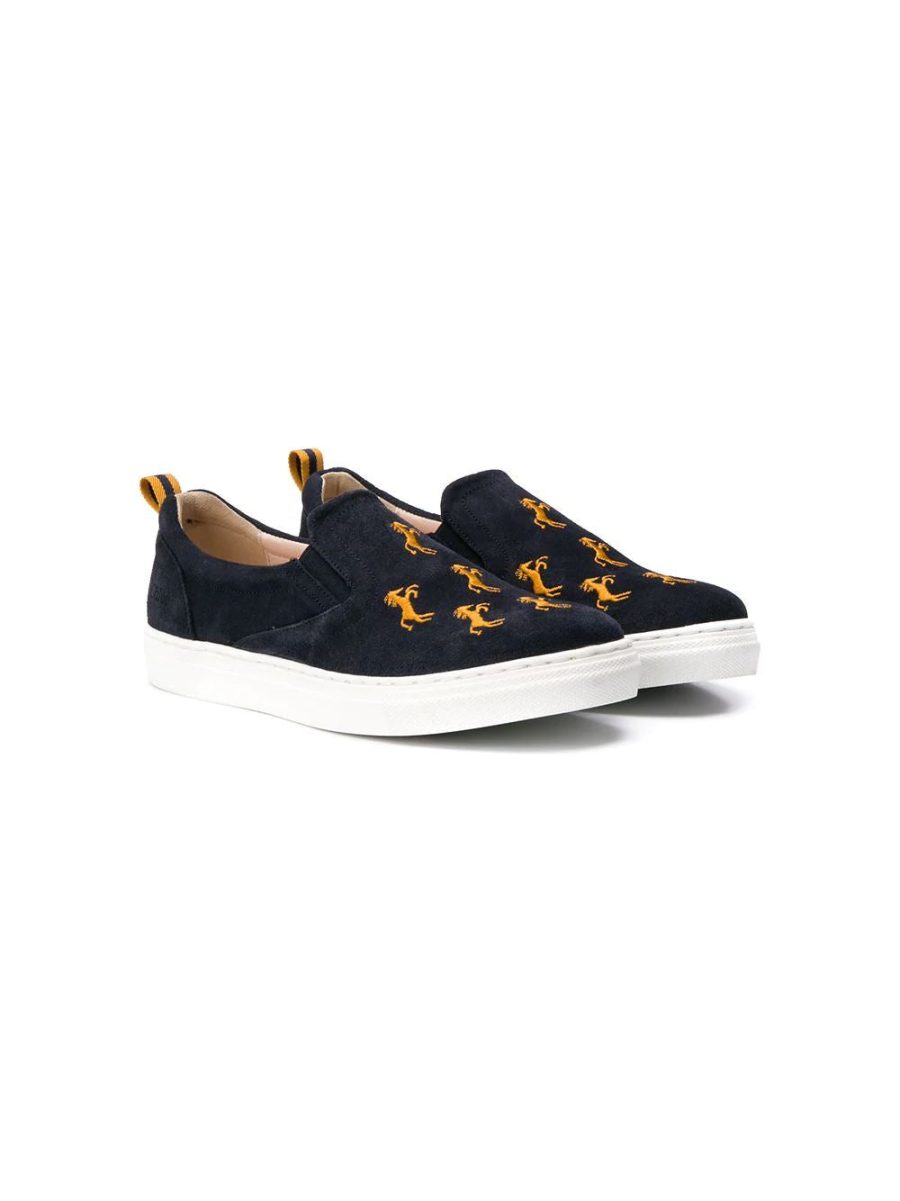 CHLOÉ KIDS Embroidered Sneakers Navy Blue