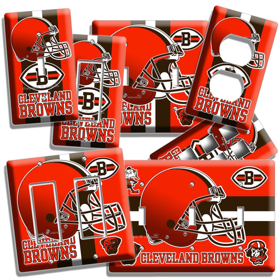 CLEVELAND BROWNS FOOTBALL TEAM LIGHT SWITCH OUTLET WALL PLATE COVER MAN CAVE ART