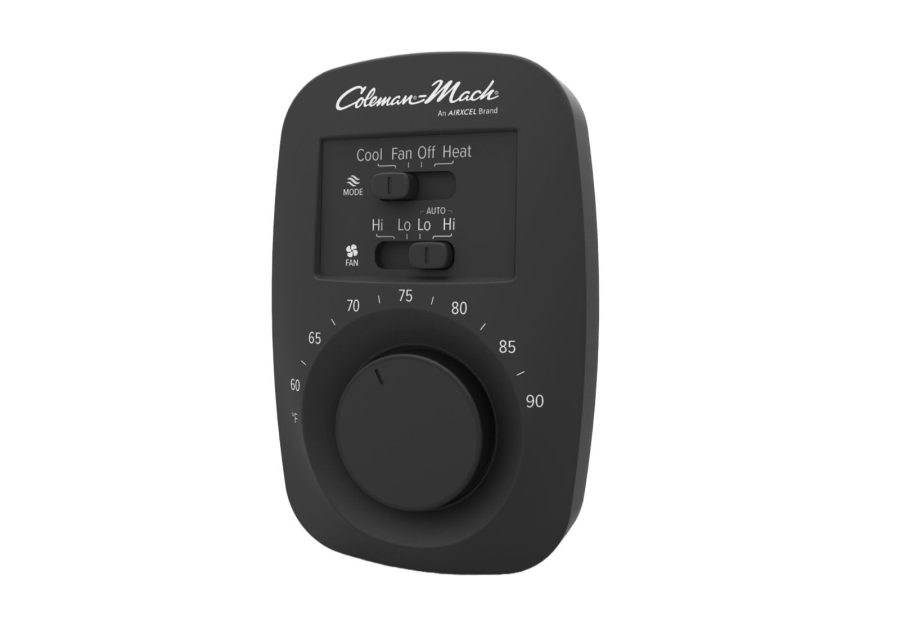 COLEMAN 9420-351 Heat/Cool Wall Thermostat - Analog Black