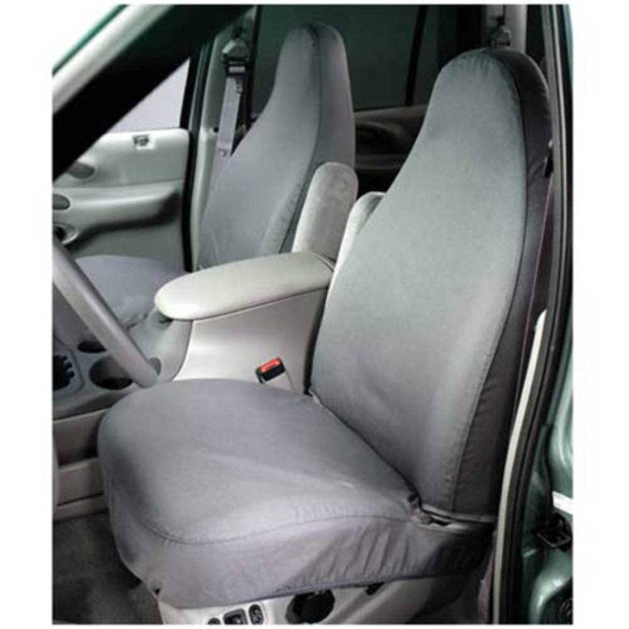 COVERCRAFT SS3372PCGY Custom-Fit Front Bench SeatSaver Seat Covers - Polycotton Fabric, Grey