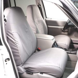 COVERCRAFT SS3419PCGY SeatSaver Front Row Custom Fit Seat Cover for Select Ford F-150 Models - Polycotton (Grey)