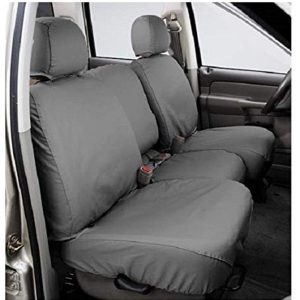 COVERCRAFT SS3435PCGY SeatSaver Front Row Custom Fit Seat Cover for Select Ram Pickup Models - Polycotton (Grey)