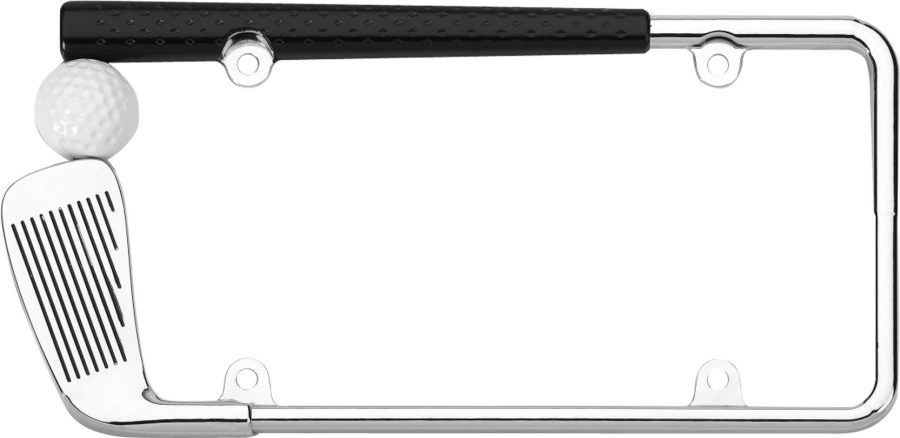 CRUISER 19509 Golf Club License Plate Frame, Chrome/Painted, Standard