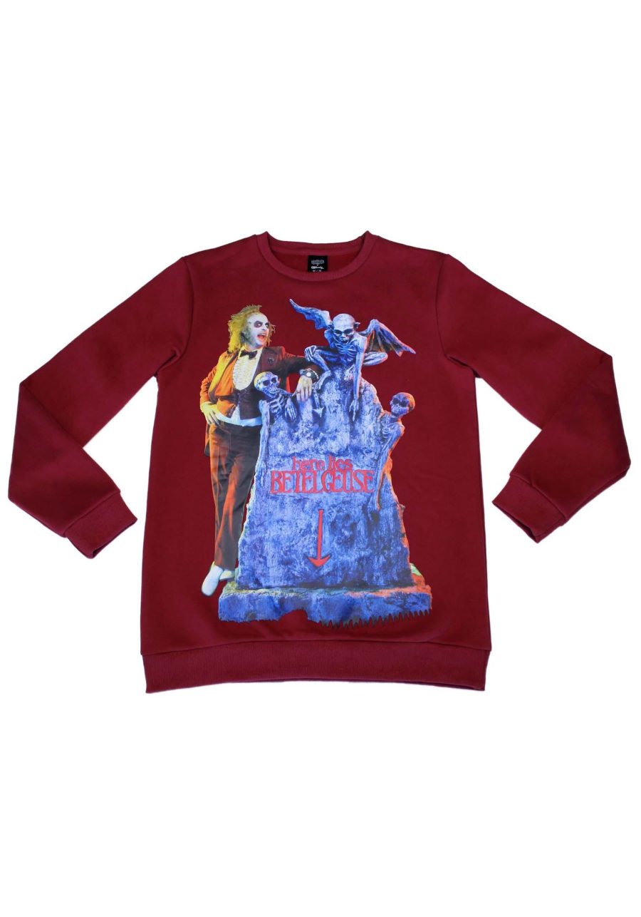 Cakeworthy Beetlejuice Tombstone Adult Crew Neck Sweater