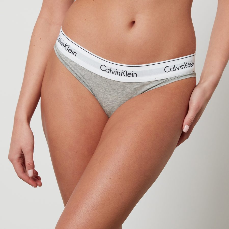 Calvin Klein Women's Modern Cotton Bikini Briefs - Grey Heather - L