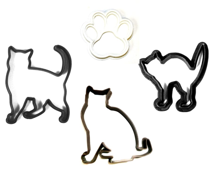 Cat Lover Cats Kitten Kitty Paw Print Set Of 4 Cookie Cutters USA PR1040